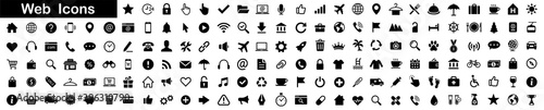Icons set. Shopping Business Contact E-commerce Tourism icon. Vector