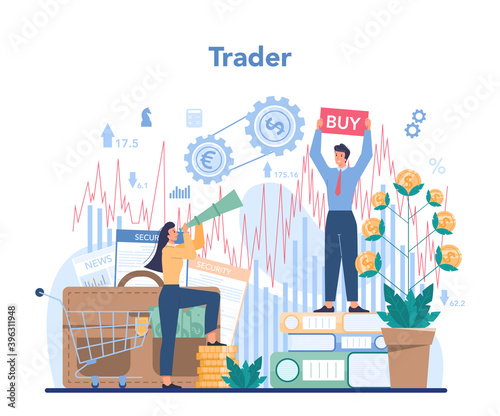 Trader, financial investment concept. Stock market analysis.