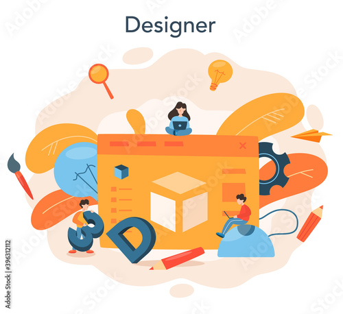 Designer 3D modeling concept. Digital drawing with electronic