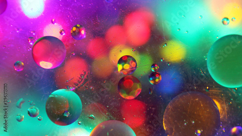 Background Texture with Colourful Bubbles and Lights 