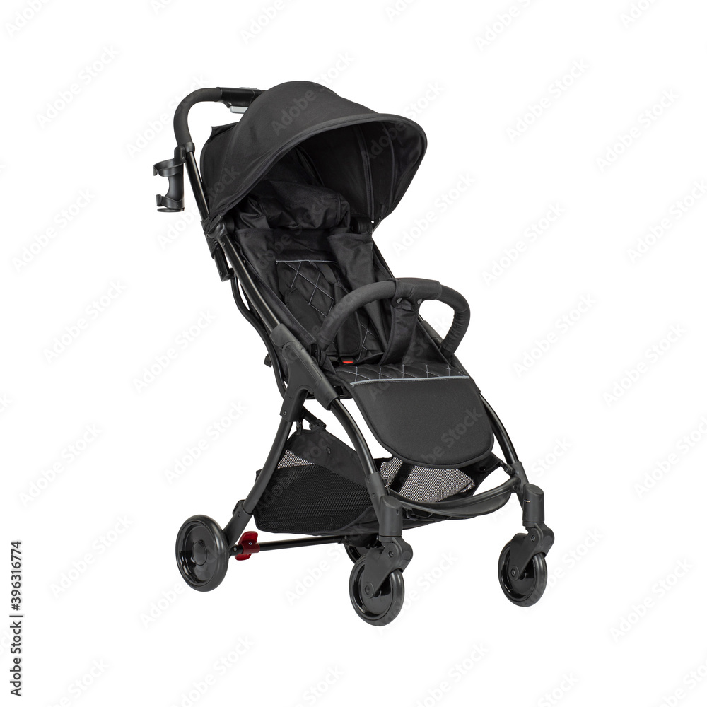 black buggy stroller for baby with white isolated background black buggy stroller for baby with white isolated background