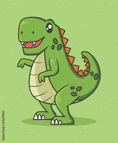 Cute t-rex cartoon mascot vector illustration design