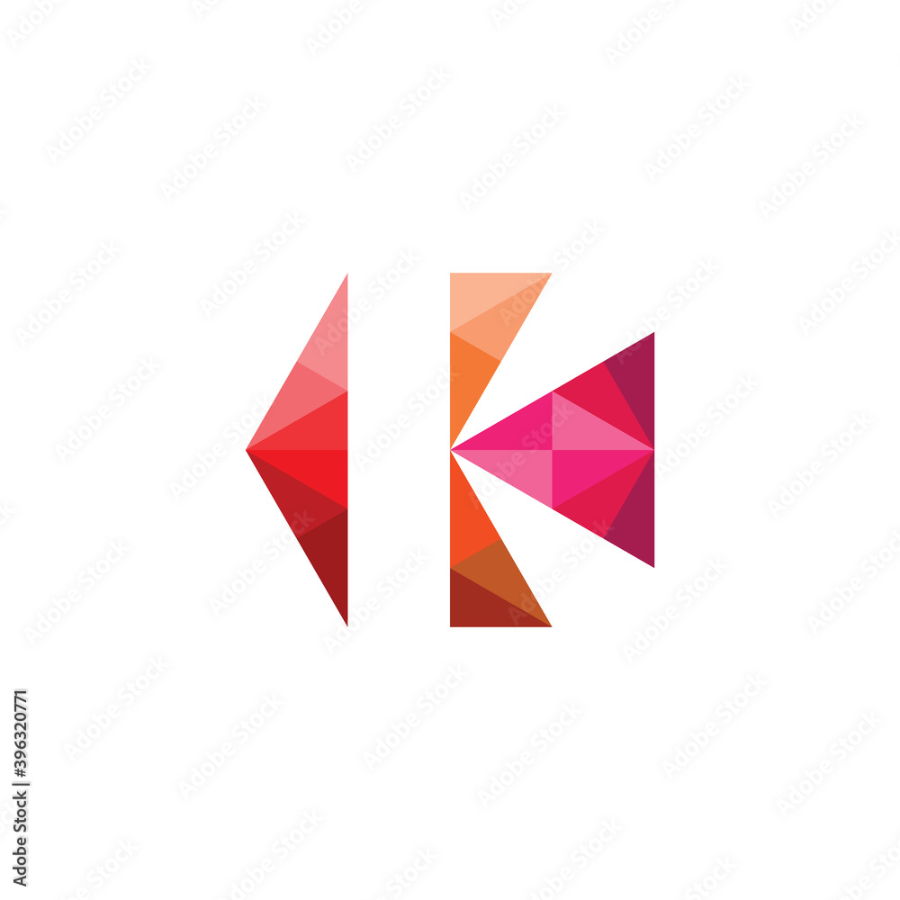 letter k with geometric triangles logo vector icon design letter k with geometric triangles logo vector icon design