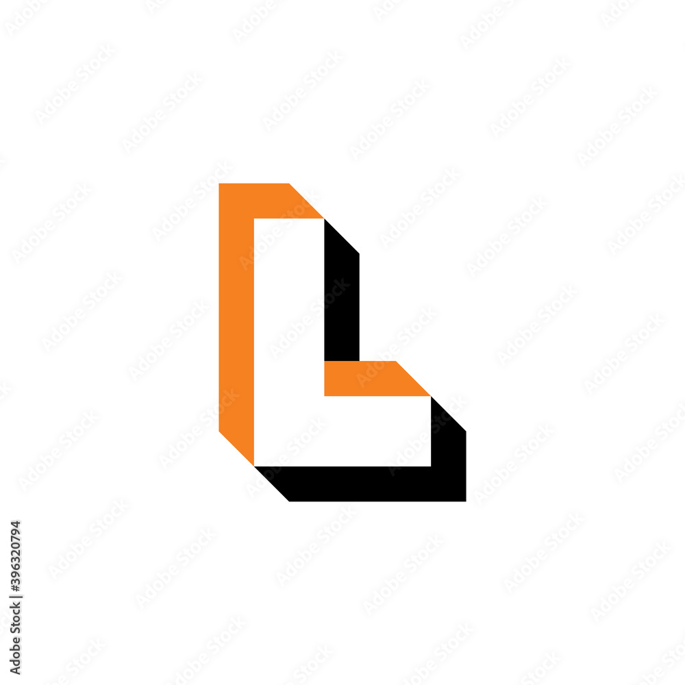 letter l optical illusion logo icon vector letter l optical illusion logo icon vector
