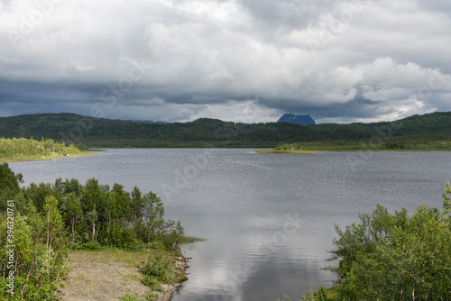View from Røssvatn, Hattfjelldal, Nordland, Norway.