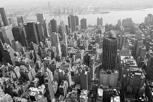 Vista de Manhattan en blanco y negro  Nueva York 