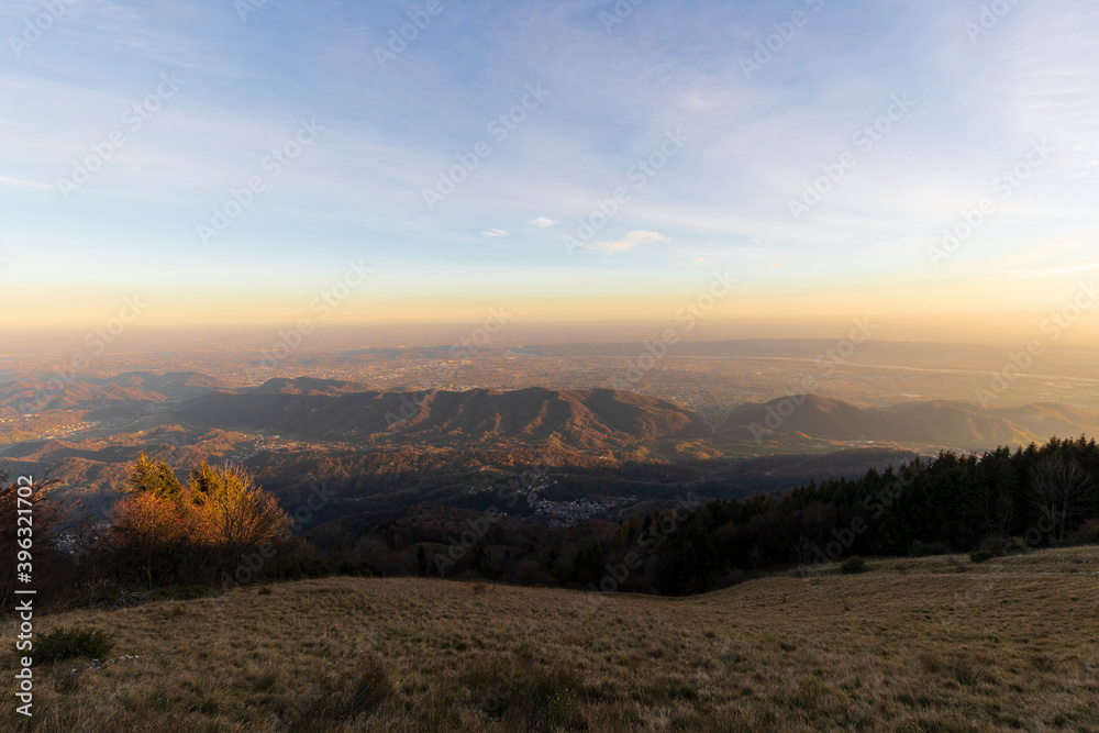 View of the plain from Mount Cesen in Italy