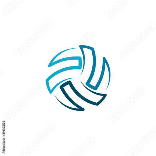 volleyball logo icon ball element vector design