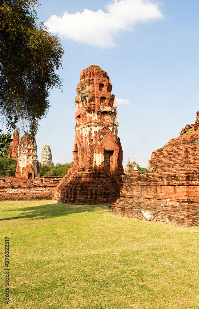 UNESCO world heritage. Ancient archaeological site at Ayutthaya Historical Park, Archaeological sites of Thailand in Ayutthaya, ancient and beautiful. Ayutthaya Province, Thailand.