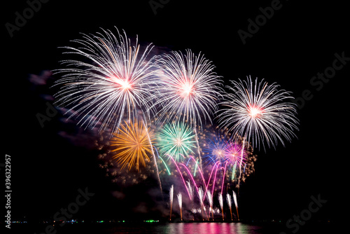 Fireworks light up the sky during the New Year festivities.