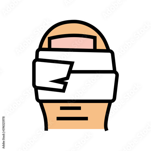 patch on toe color icon vector. patch on toe sign. isolated symbol illustration