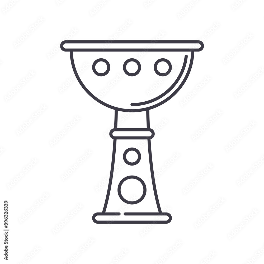 Holy cup icon, linear isolated illustration, thin line vector, web design sign, outline concept symbol with editable stroke on white background. Holy cup icon, linear isolated illustration, thin line vector, web design sign, outline concept symbol with editable stroke on white background.