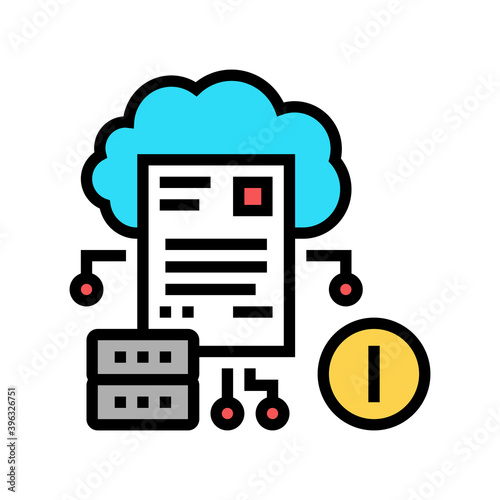 cloud storage incident color icon vector. cloud storage incident sign. isolated symbol illustration