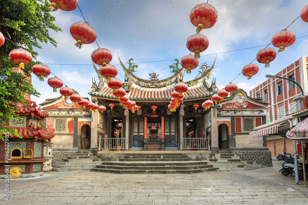 facade of tianhou temple in Penghu island, Taiwan