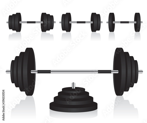 Set of dumbbells weights