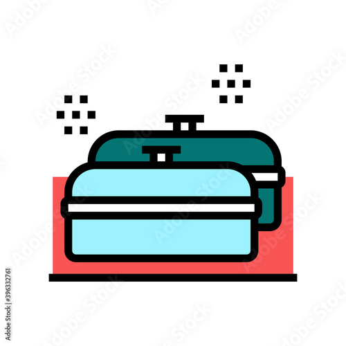 pans kitchen ware for cooking color icon vector. pans kitchen ware for cooking sign. isolated symbol illustration