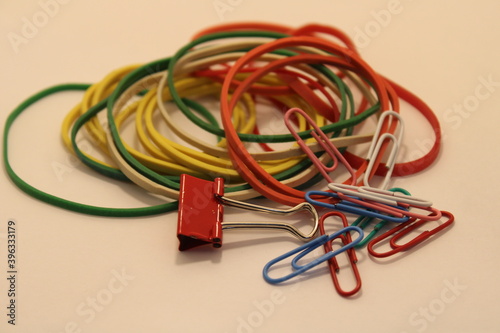 metal paper clips close view office stationery