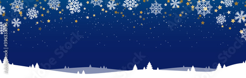 christmas background with snow fall and trees