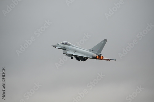 RAF Typhoon GR4, British military fighter jet, scramble RAF Coningsby Lincolnshire  photo