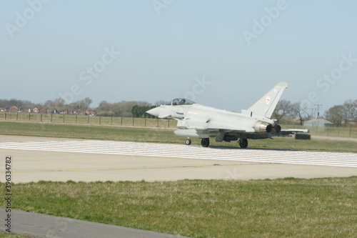 RAF Typhoon GR4, British military fighter jet, scramble RAF Coningsby Lincolnshire  photo