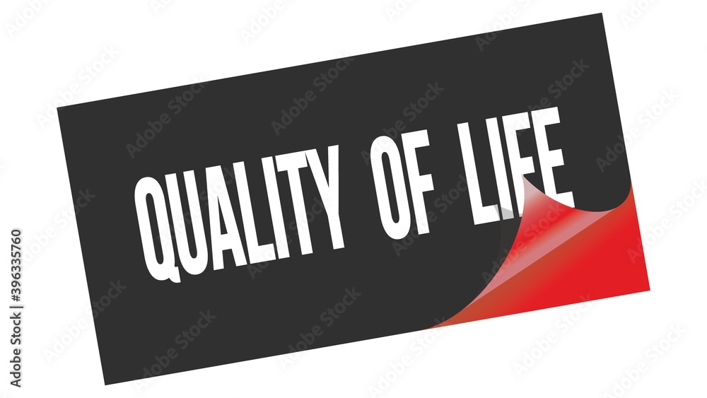 QUALITY OF LIFE text on black red sticker stamp. QUALITY OF LIFE text on black red sticker stamp.