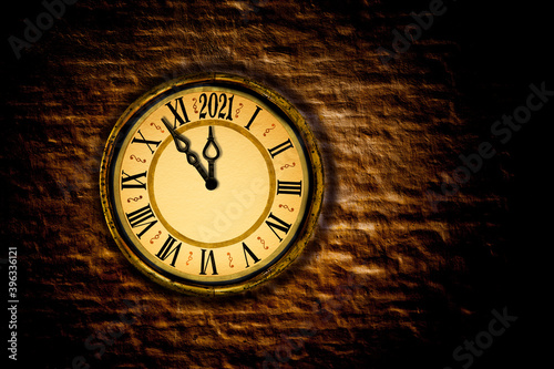 Nostalgische Uhr mit Fünf vor Zwölf 2021