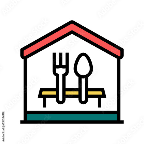 home dinner color icon vector. home dinner sign. isolated symbol illustration
