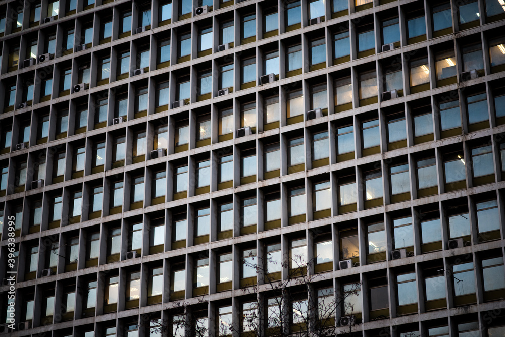 Office building with windows, Athens, Greece Office building with windows, Athens, Greece