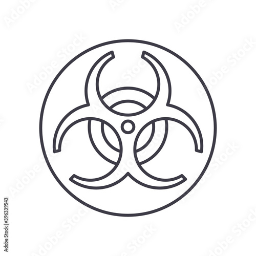 Hazardous waste icon, linear isolated illustration, thin line vector, web design sign, outline concept symbol with editable stroke on white background.