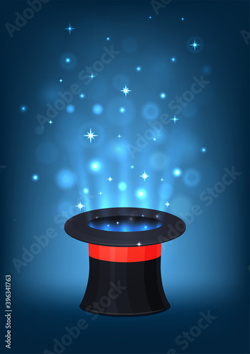 Magician's cylindrical hat with lights.