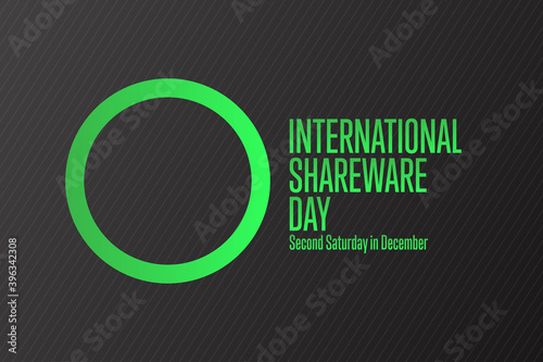 International Shareware Day. Second Saturday in December. Holiday concept. Template for background, banner, card, poster with text inscription. Vector EPS10 illustration.