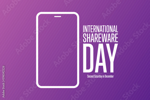 International Shareware Day. Second Saturday in December. Holiday concept. Template for background, banner, card, poster with text inscription. Vector EPS10 illustration.