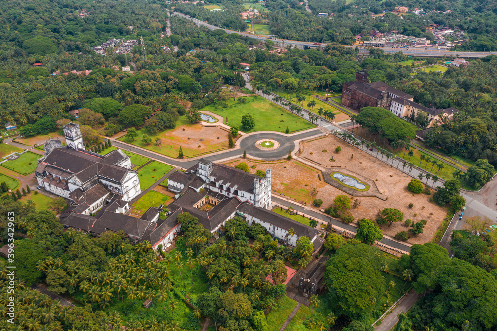 Aerial view of the Sé Catedral de Santa Catarina, old Goa, India. Aerial view of the Sé Catedral de Santa Catarina, old Goa, India.