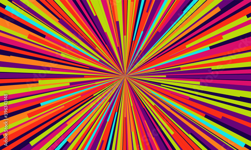 Firework Multicolored line gradient ray burst style background vector design