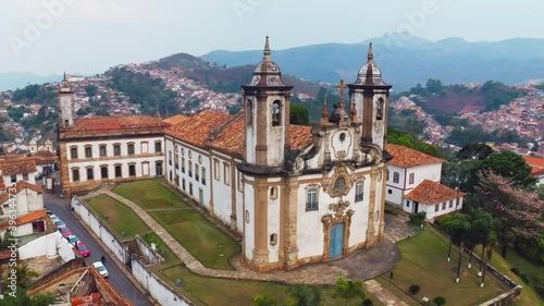 Aerial images of the historic city of Ouro Preto, Minas Gerais. photo