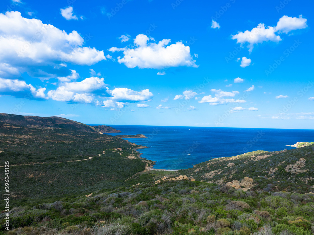 La Revellata, viewpoint with beautiful landscape near Calvi in ​​the Balagne region, Corsica France
Tourism and vacation concept. 