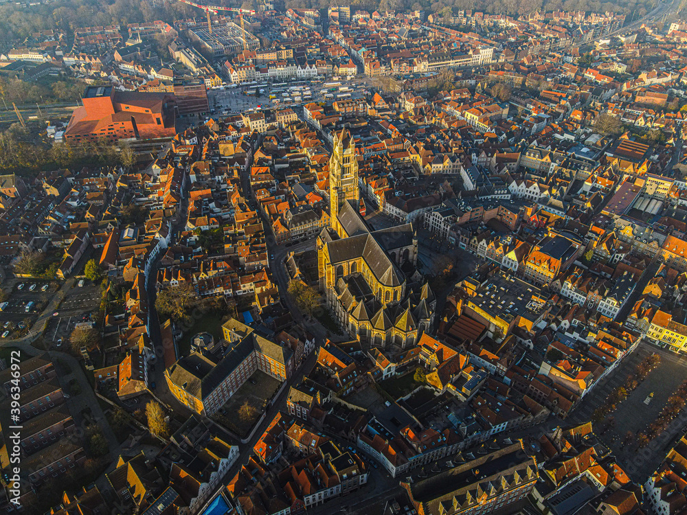 Fototapeta premium Bruges by drone