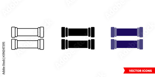 Bicycle grips icon of 3 types color, black and white, outline. Isolated vector sign symbol.