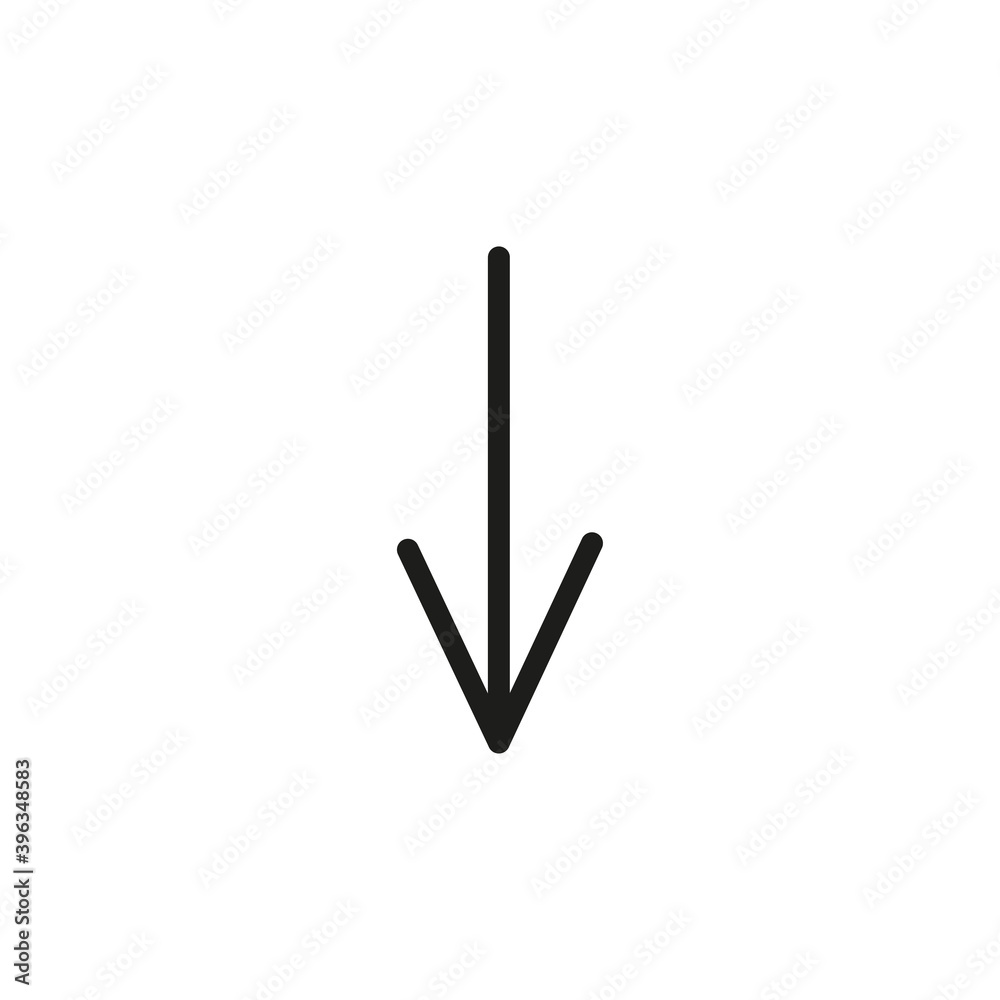 Arrow Dawn Symbol Vector Line Icon Arrow Dawn Symbol Vector Line Icon
