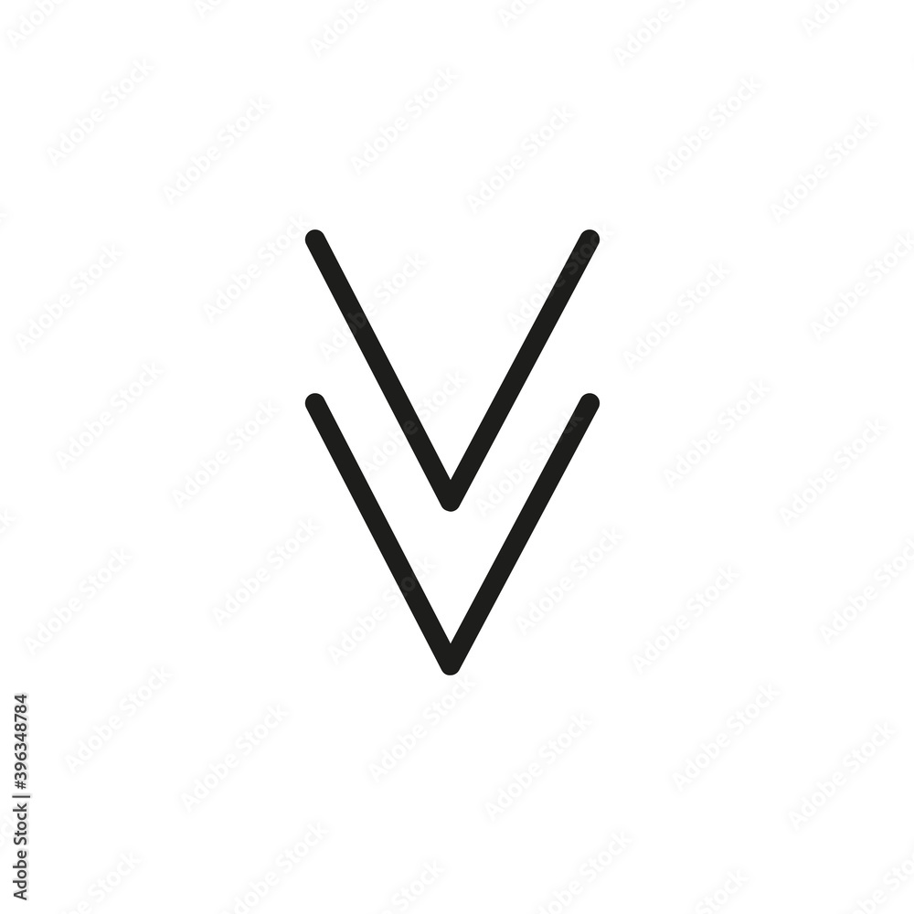 Arrow Dawn Symbol Vector Line Icon Arrow Dawn Symbol Vector Line Icon