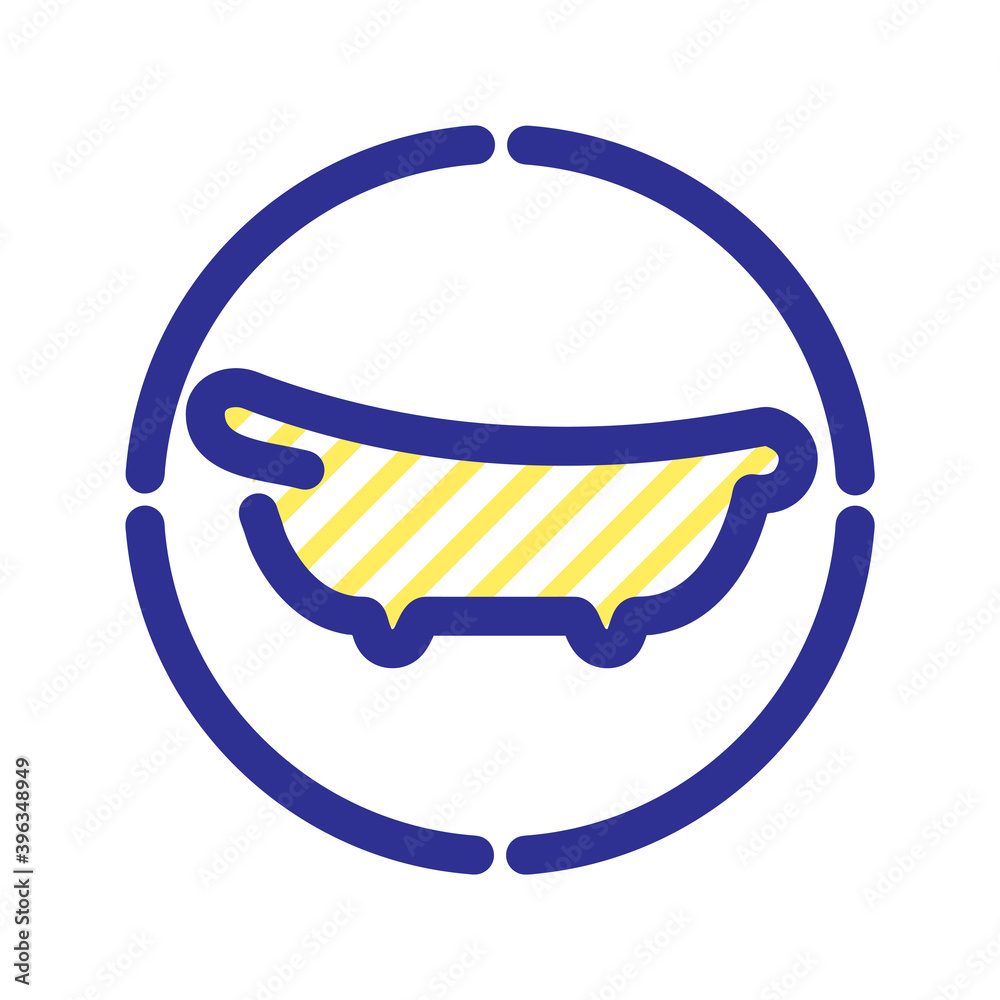 Decorative icon of a baby bath on a white background. Decorative icon of a baby bath on a white background.