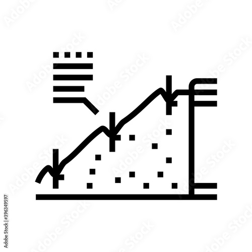strengthening of road slopes line icon vector. strengthening of road slopes sign. isolated contour symbol black illustration