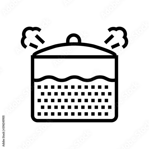 boiling oatmeal line icon vector. boiling oatmeal sign. isolated contour symbol black illustration