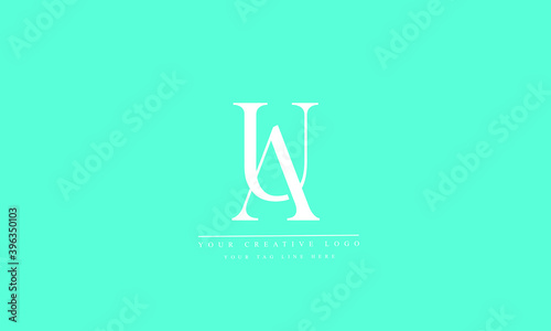 AU, UA, A, U Letter Logo Design with Creative Modern Trendy Typography