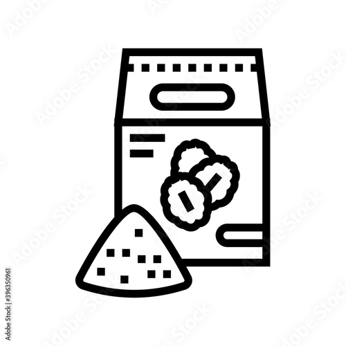 flour oat bag line icon vector. flour oat bag sign. isolated contour symbol black illustration