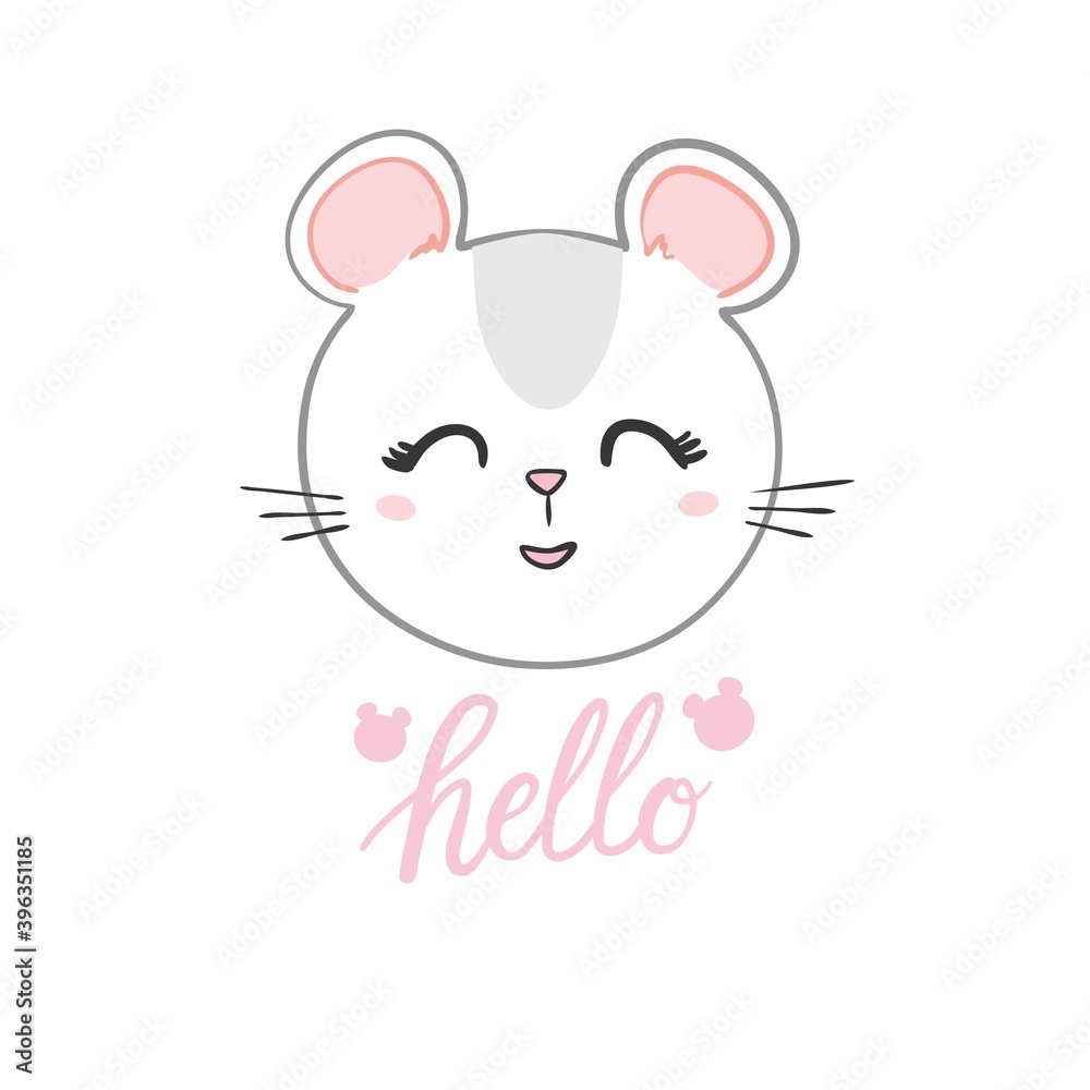 Logo template with cute mouse. Vector logo design mice template for zoo, veterinary clinics. Cartoon animal logo illustration. Logo template with cute mouse. Vector logo design mice template for zoo, veterinary clinics. Cartoon animal logo illustration.