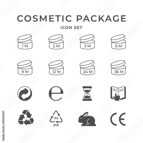 Set icons of cosmetic package photo