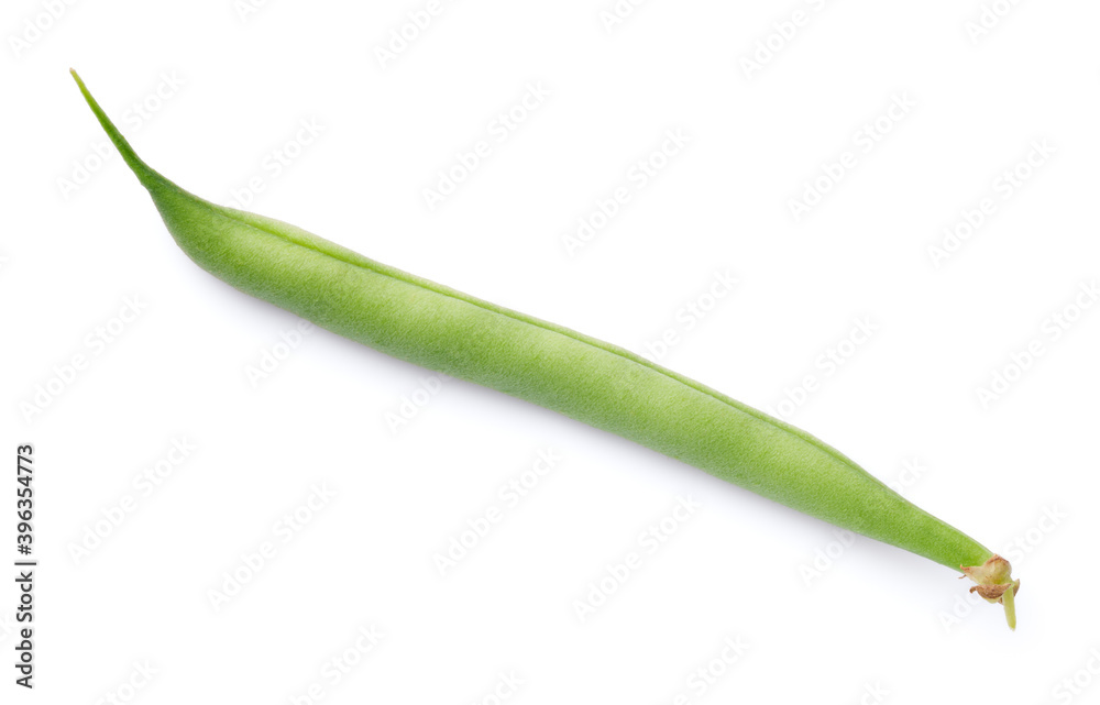 Single Green Bean Isolated On White Background