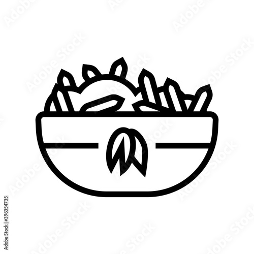 cooked oatmeal breakfast line icon vector. cooked oatmeal breakfast sign. isolated contour symbol black illustration