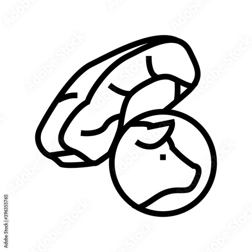 pork meat line icon vector. pork meat sign. isolated contour symbol black illustration